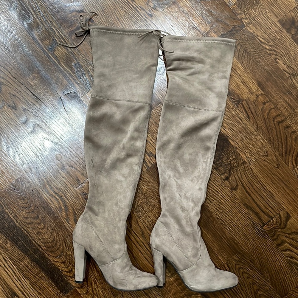 Steve Madden Gorgeous Taupe Over The Knee Boots